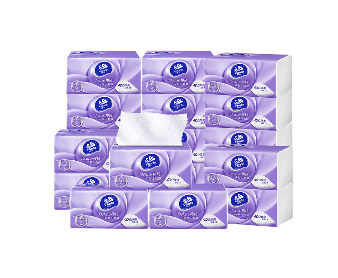 维达抽纸家用纸巾3层100抽整箱24包xs码